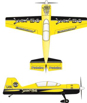 Extreme Flight Yak 54 printed yellow-black Graphic Package 1